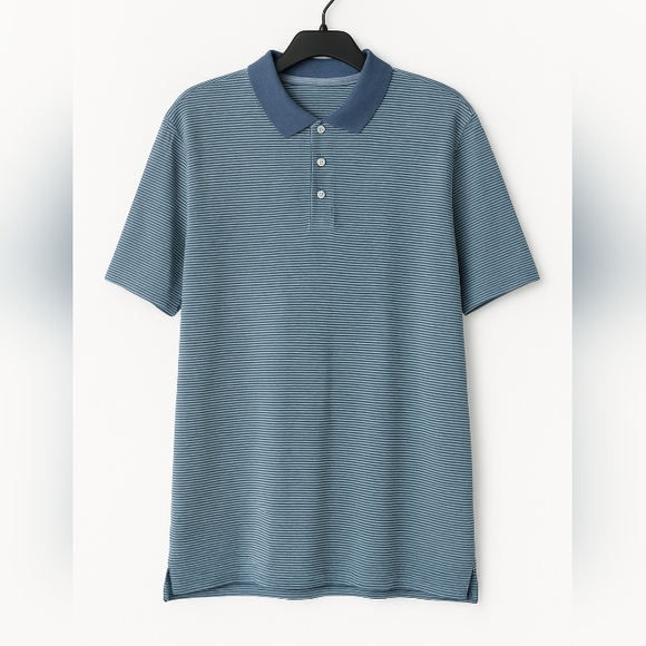 The Foundry Supply Co. Other - The Foundry Blue Striped Polo‎ Shirt 2XLT Casual Short Sleeve Men's Top